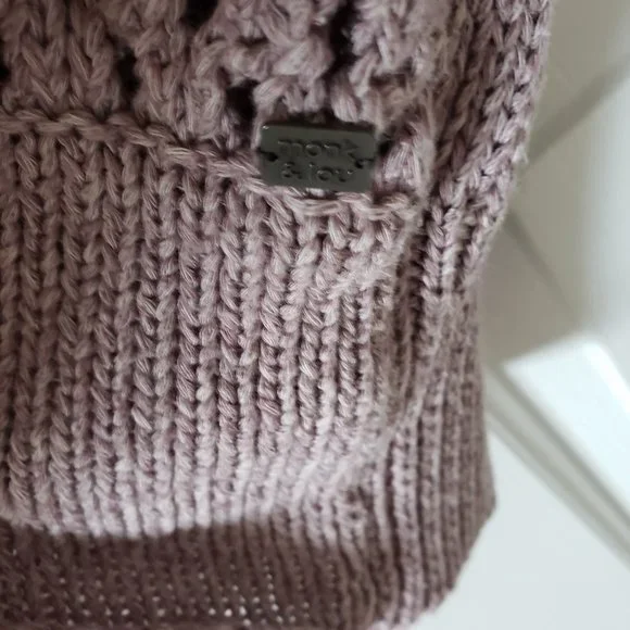 monk & lou Mauve Sweater Acrylic/Cotton Blend XXS - Picture 5 of 5